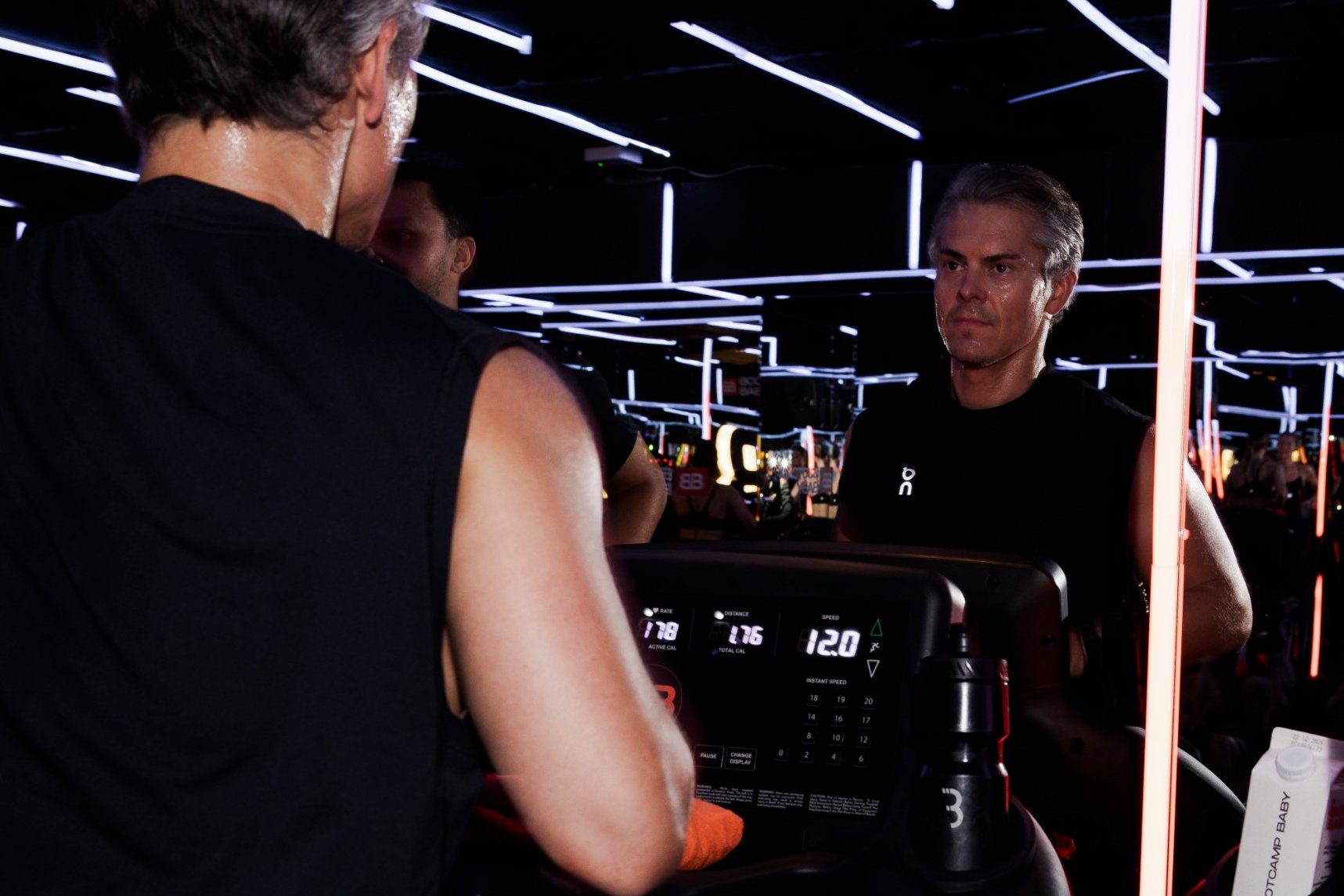 Runner doing intervals on the Woodway treadmill at Bootcamp Baby